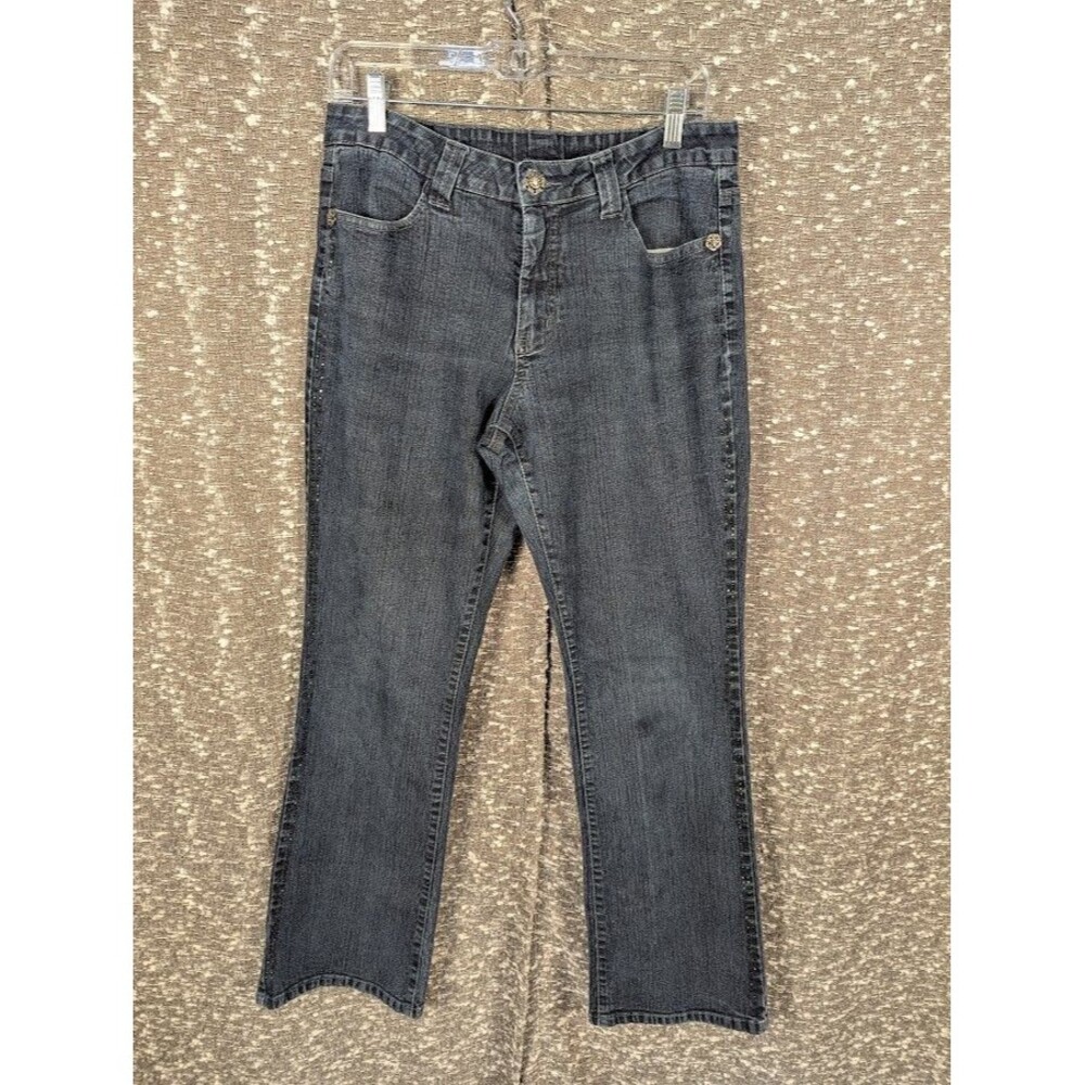 V.S.H. Embellished Rhinestone Dark Wash Women's Jeans Size‎ 12 Y2K